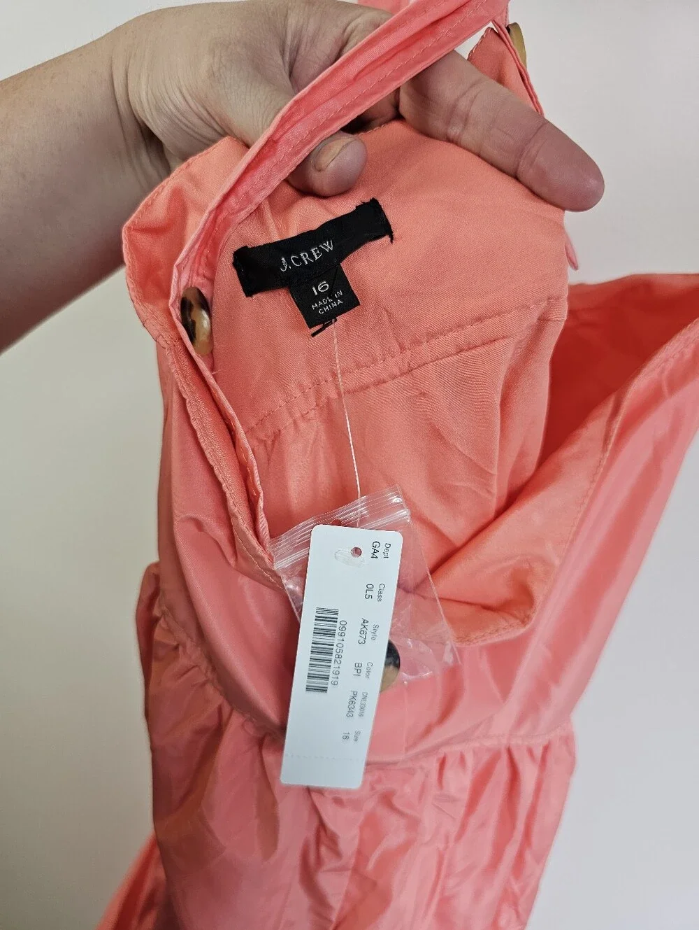 J. Crew Tiered Taffeta Maxi Coral Pink Criss Cross Back Dress